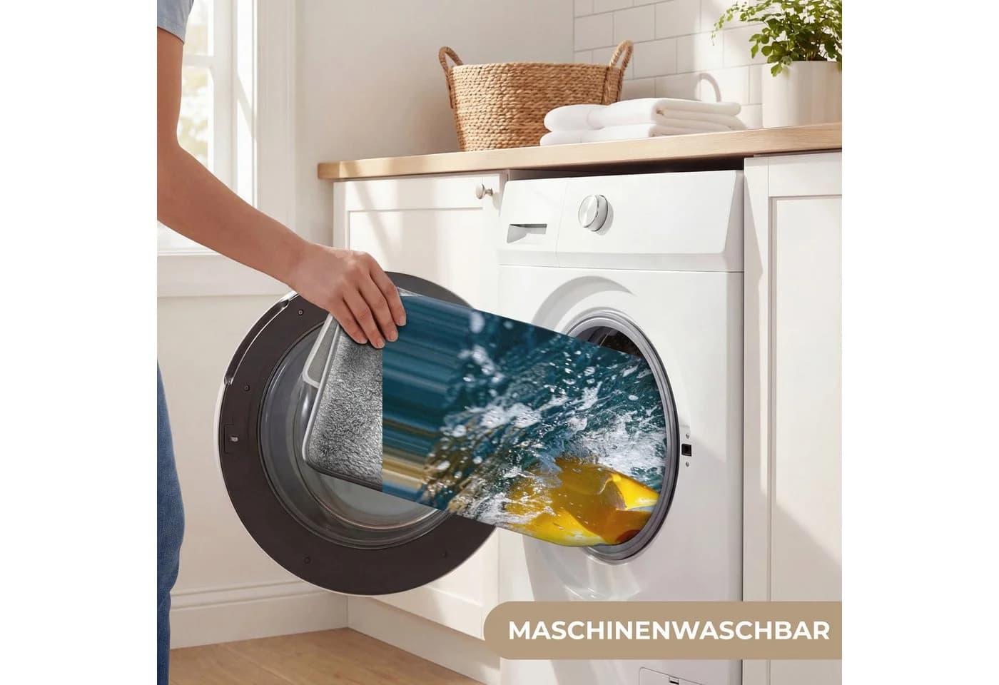 OnlyWow Badematte Gummiente Rutschfest Polyester - Bild 5