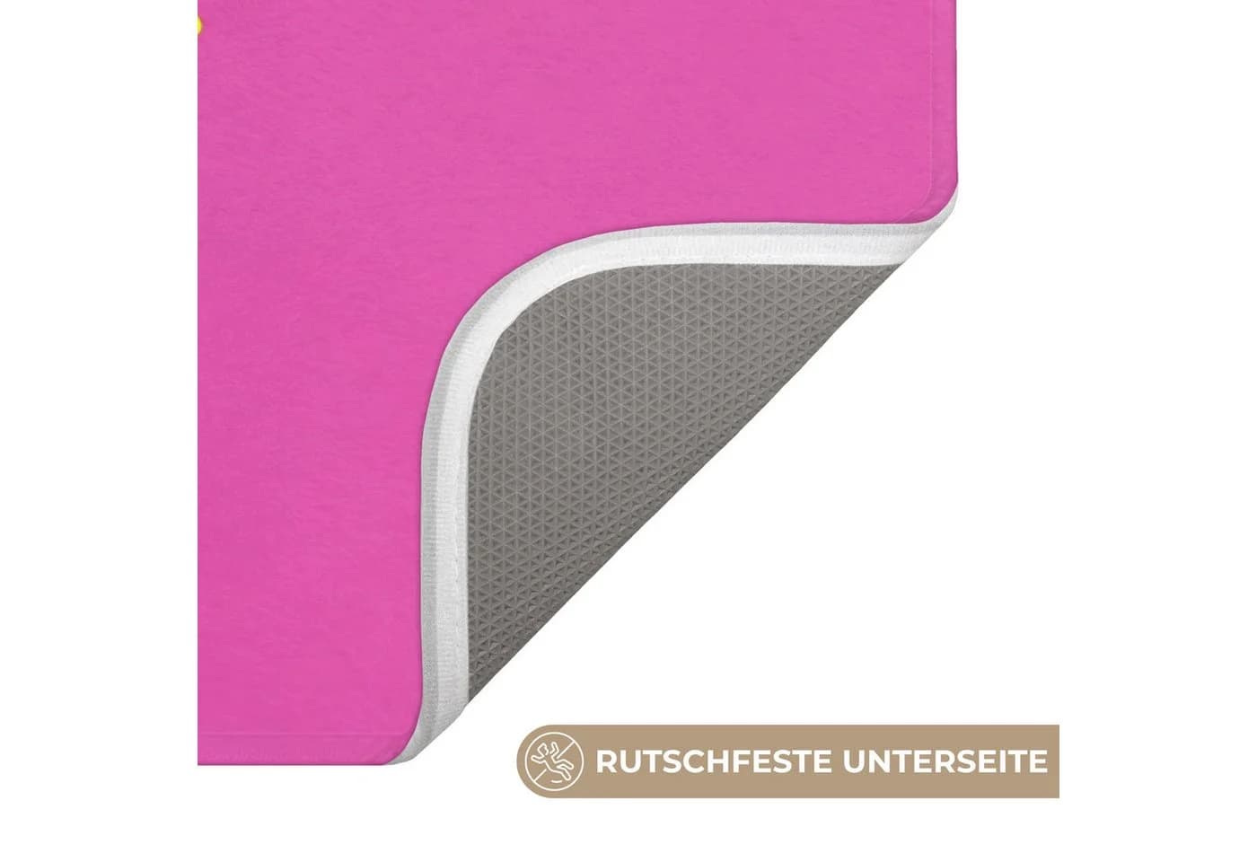 OnlyWow Badematte Smiley Rosa Polyester Rutschfest - Bild 3