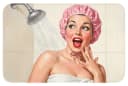 OnlyWow Badematte Rosa Pin-up Design Rutschfest Bild 2