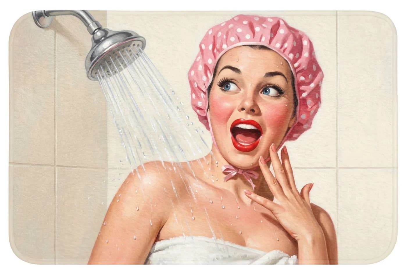 OnlyWow Badematte Rosa Pin-up Design Rutschfest - Bild 2