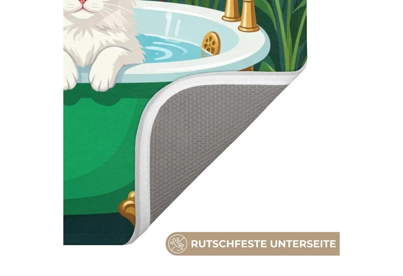 OnlyWow Badematte Katzenparade Polyester Rutschfest Bunt - Bild 3