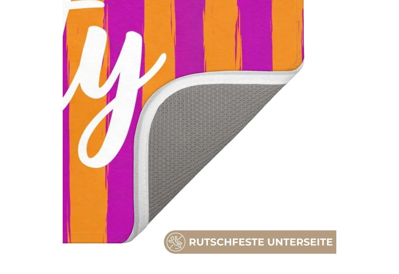 OnlyWow Badematte Modern Orange Rutschfest Polyester - Bild 3