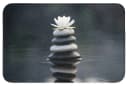 OnlyWow Badematte Steine Lotus Grau Memory-Foam Rutschfest Bild 2