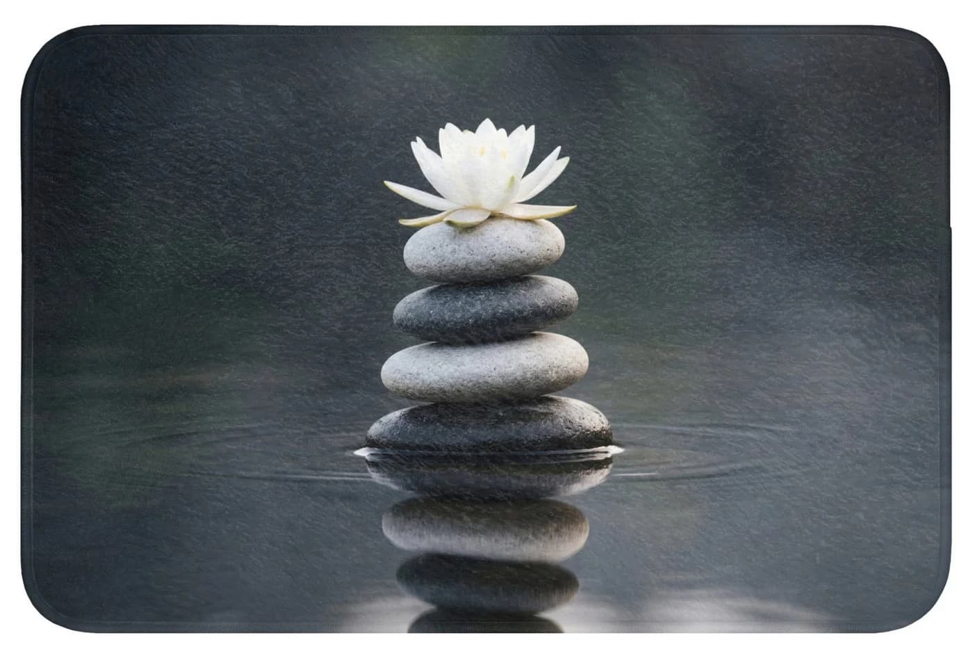 OnlyWow Badematte Steine Lotus Grau Memory-Foam Rutschfest - Bild 2
