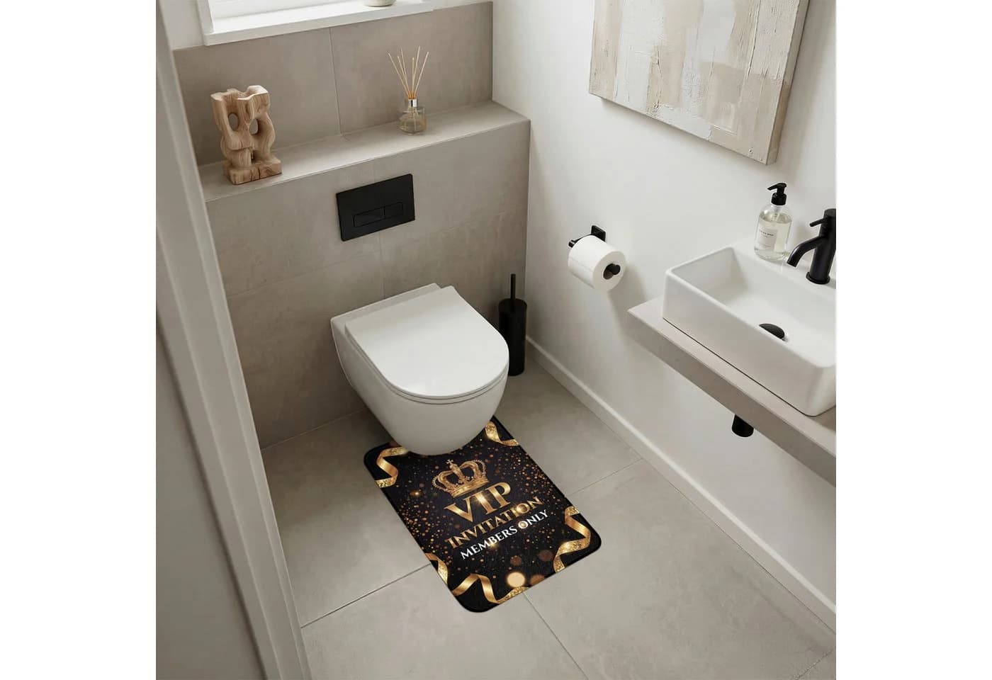OnlyWow WC-Vorleger VIP Krone Gold Rechteckig