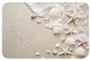 OnlyWow Badematte Muscheln Seesterne Strand Polyester Rutschfest Bild 2