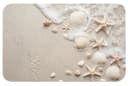 OnlyWow Badematte Muscheln & Seesterne Rutschfest Polyester Bild 2