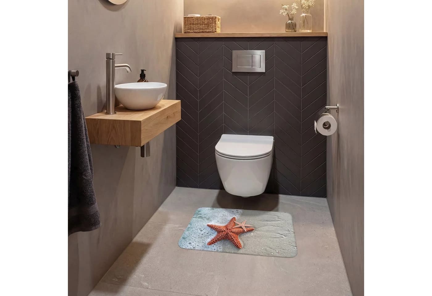 OnlyWow WC-Vorleger Seestern Orange Polyester - Bild 4