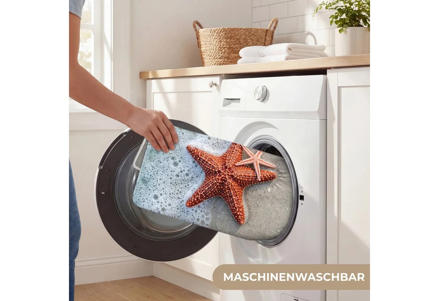 OnlyWow WC-Vorleger Seestern Orange Polyester - Bild 5