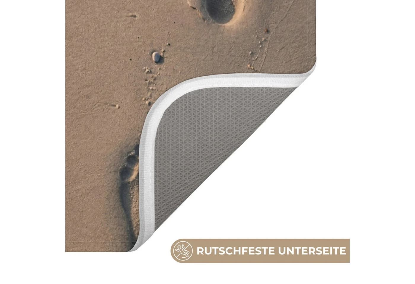 OnlyWow WC-Vorleger Fußstapfen Meer Polyester - Bild 3