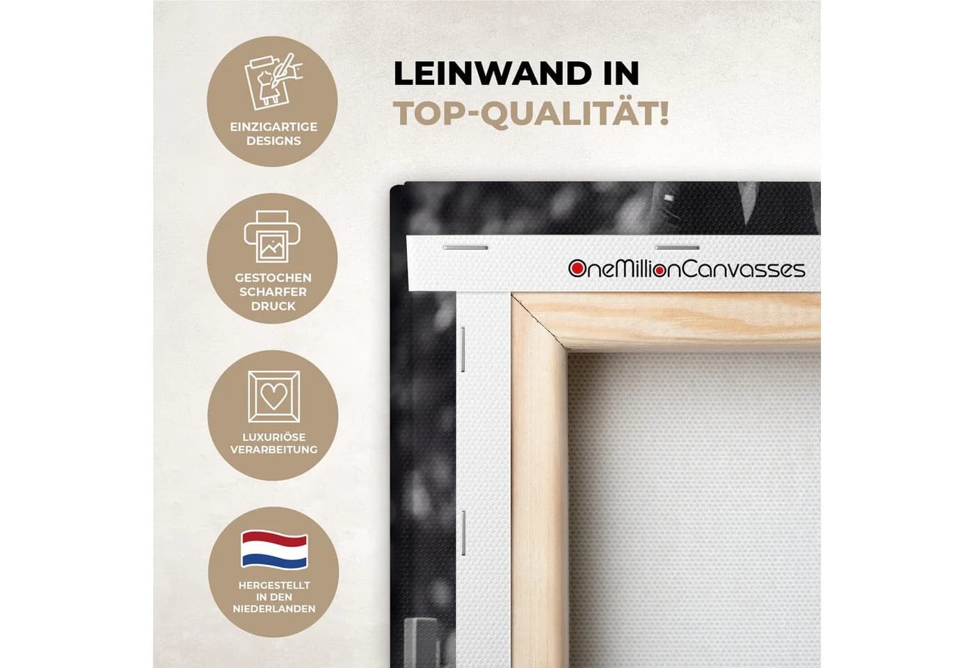 OneMillionCanvasses® Leinwandbild Springen - Pferd - Schwarz - Weiß - Bild 3