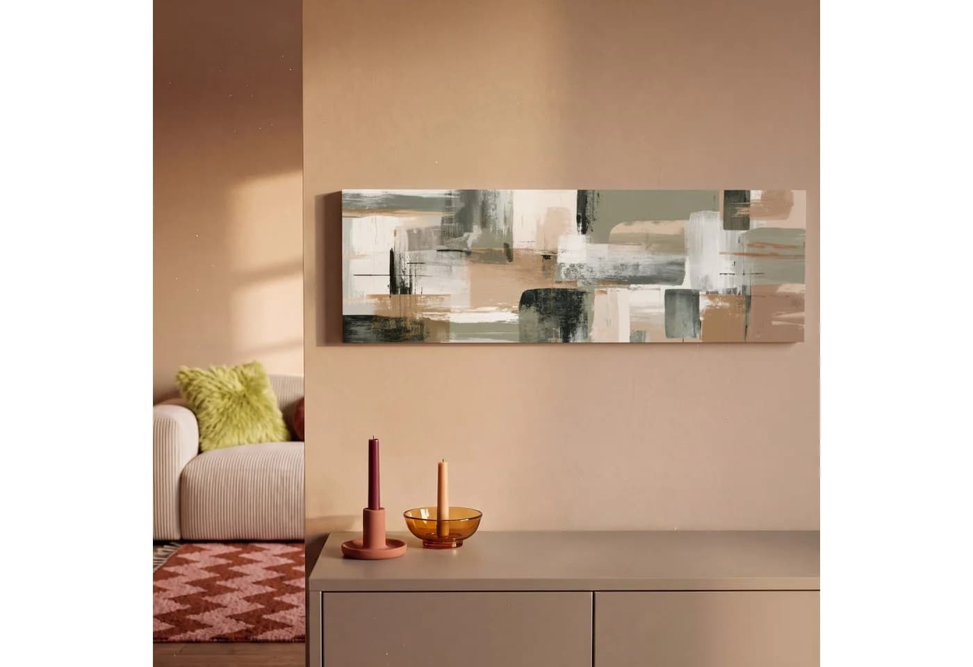 OneMillionCanvasses® Leinwandbild Abstrakt Pinselstriche Erdtöne