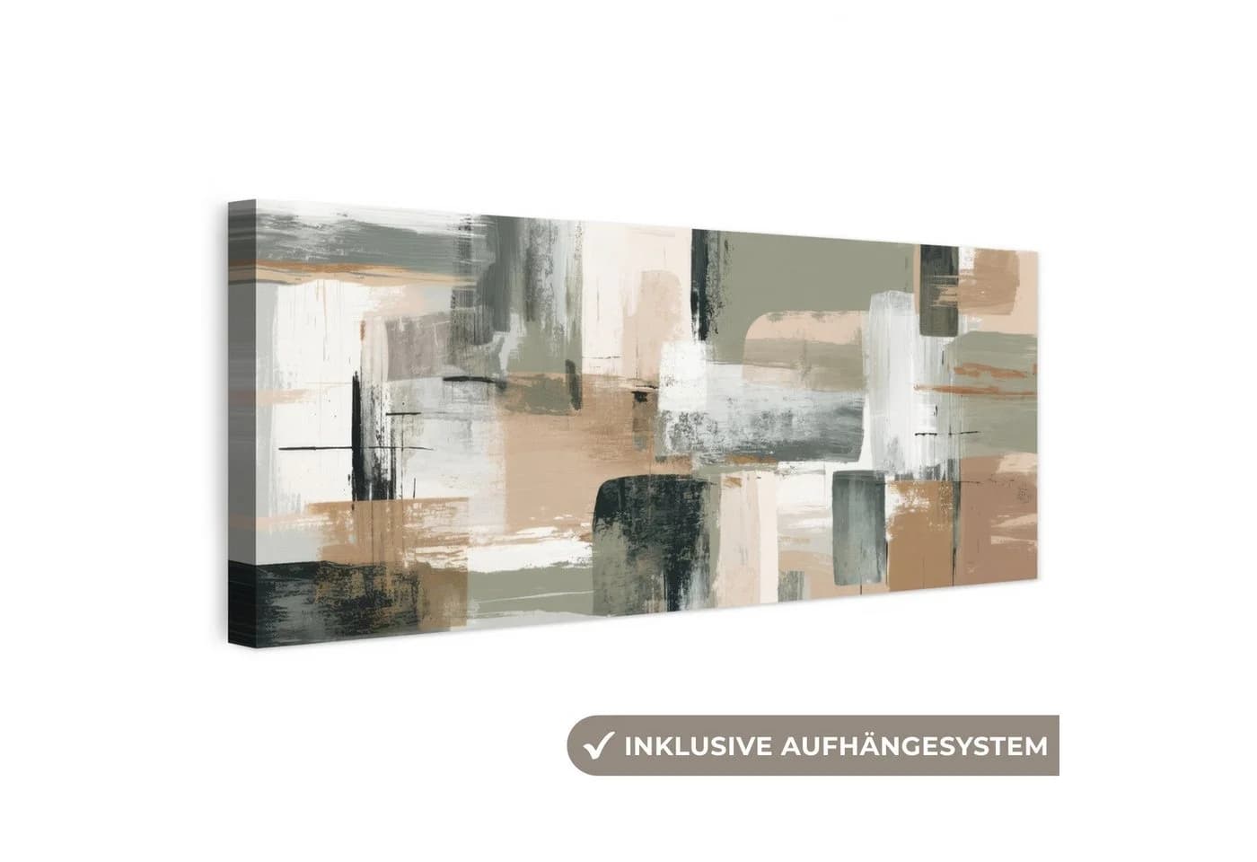 OneMillionCanvasses® Leinwandbild Abstrakt Pinselstriche Erdtöne - Bild 2