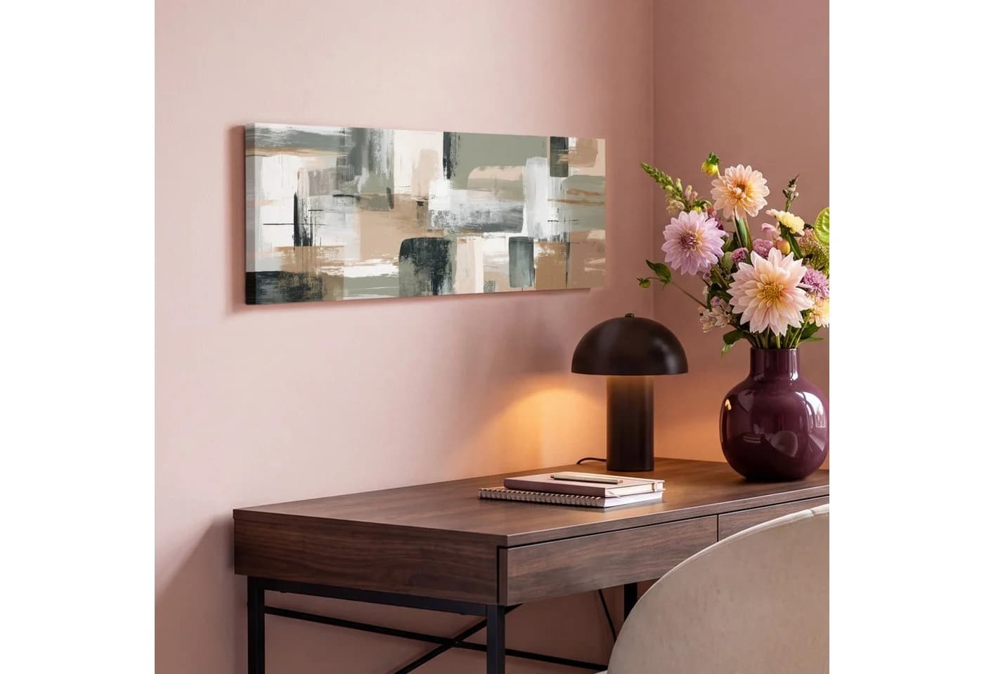 OneMillionCanvasses® Leinwandbild Abstrakt Pinselstriche Erdtöne - Bild 4