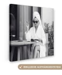 OneMillionCanvasses® Leinwandbild Modern Frau Schwarz-Weiß Pin-up Motiv Bild 2