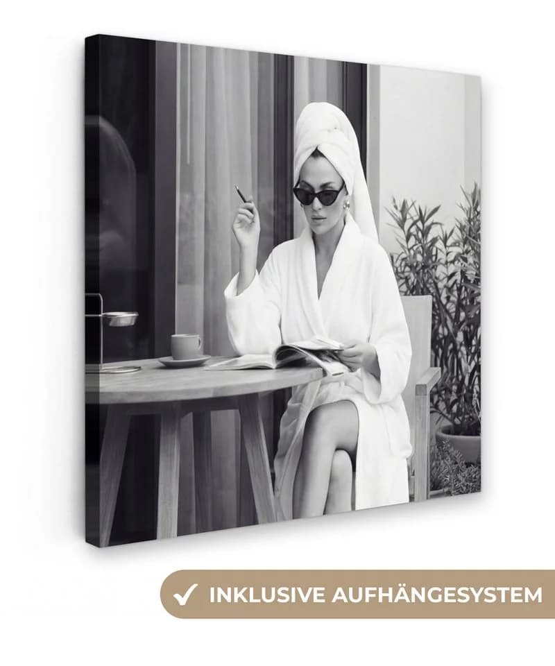 OneMillionCanvasses® Leinwandbild Modern Frau Schwarz-Weiß Pin-up Motiv - Bild 2
