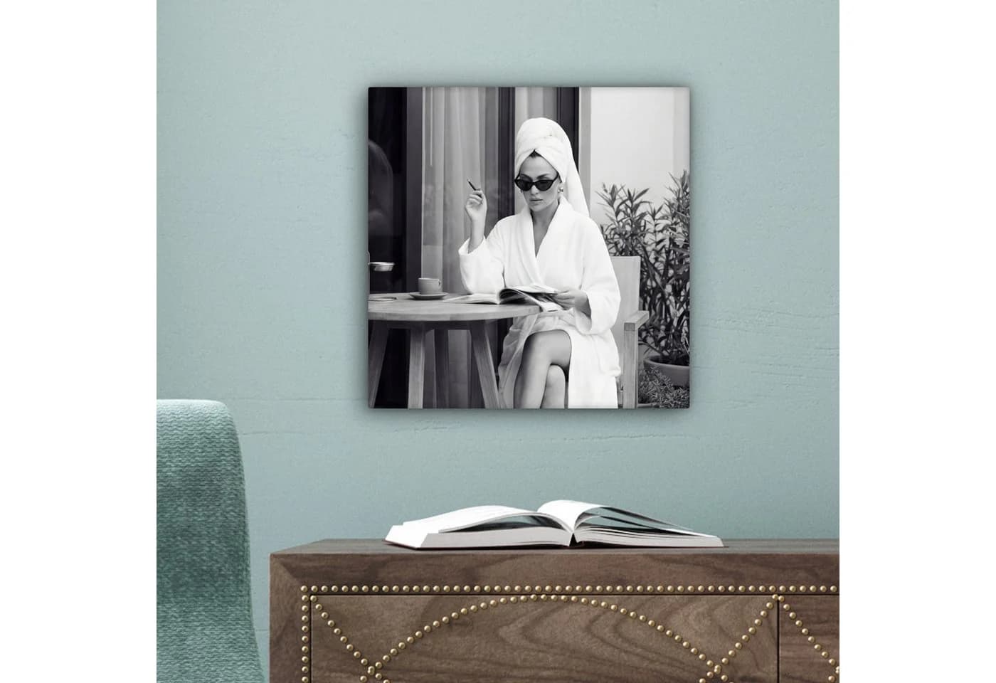 OneMillionCanvasses® Leinwandbild Modern Frau Schwarz-Weiß Pin-up Motiv - Bild 5