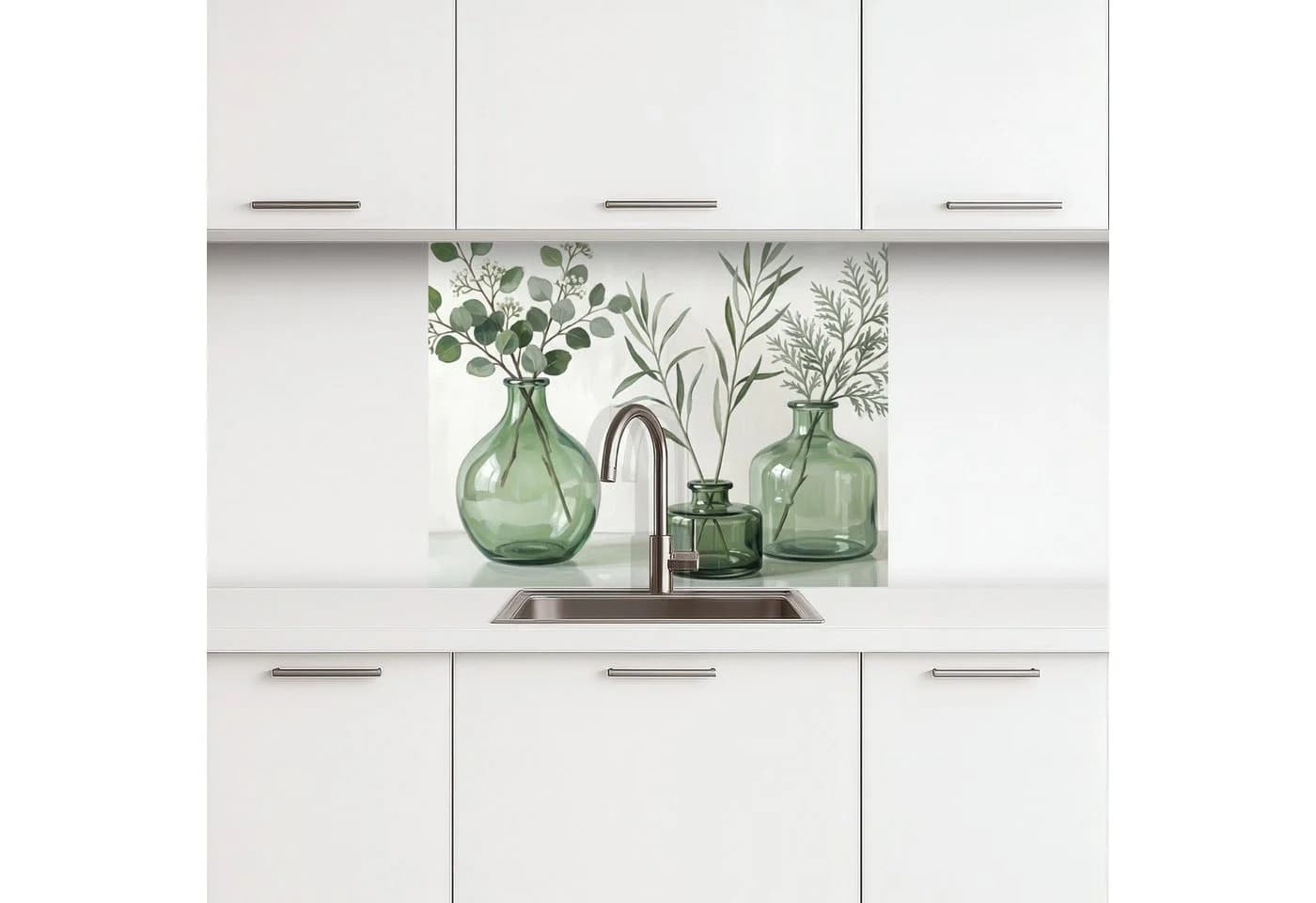 KitchenYeah Küchenrückwand Selbstklebend Grün Glasoptik