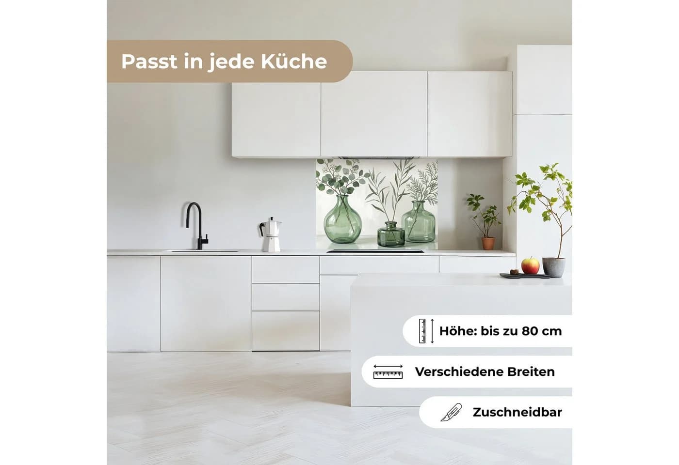 KitchenYeah Küchenrückwand Selbstklebend Grün Glasoptik - Bild 4