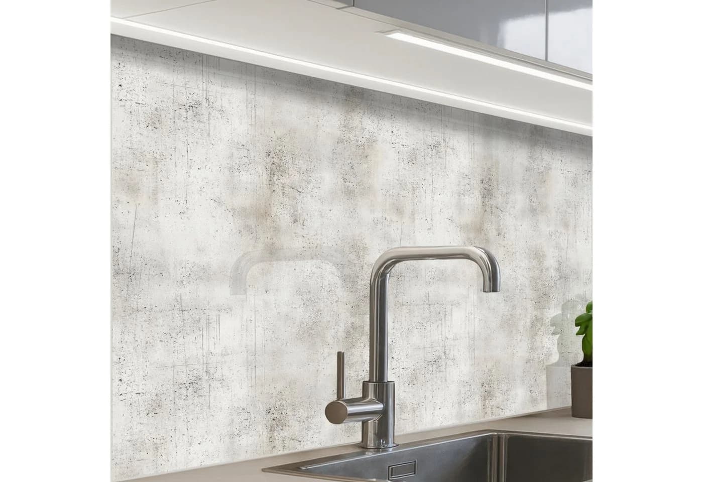 KitchenYeah Küchenrückwand selbstklebend Grau Betonoptik - Bild 2