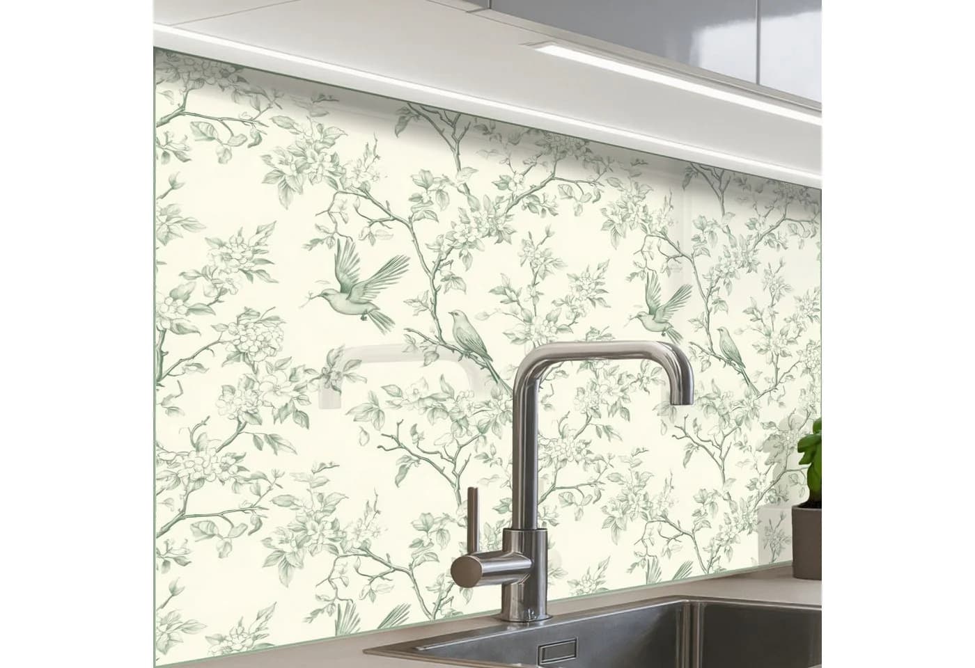 KitchenYeah Küchenrückwand Selbstklebend Klassisch Vögel Grün - Bild 2