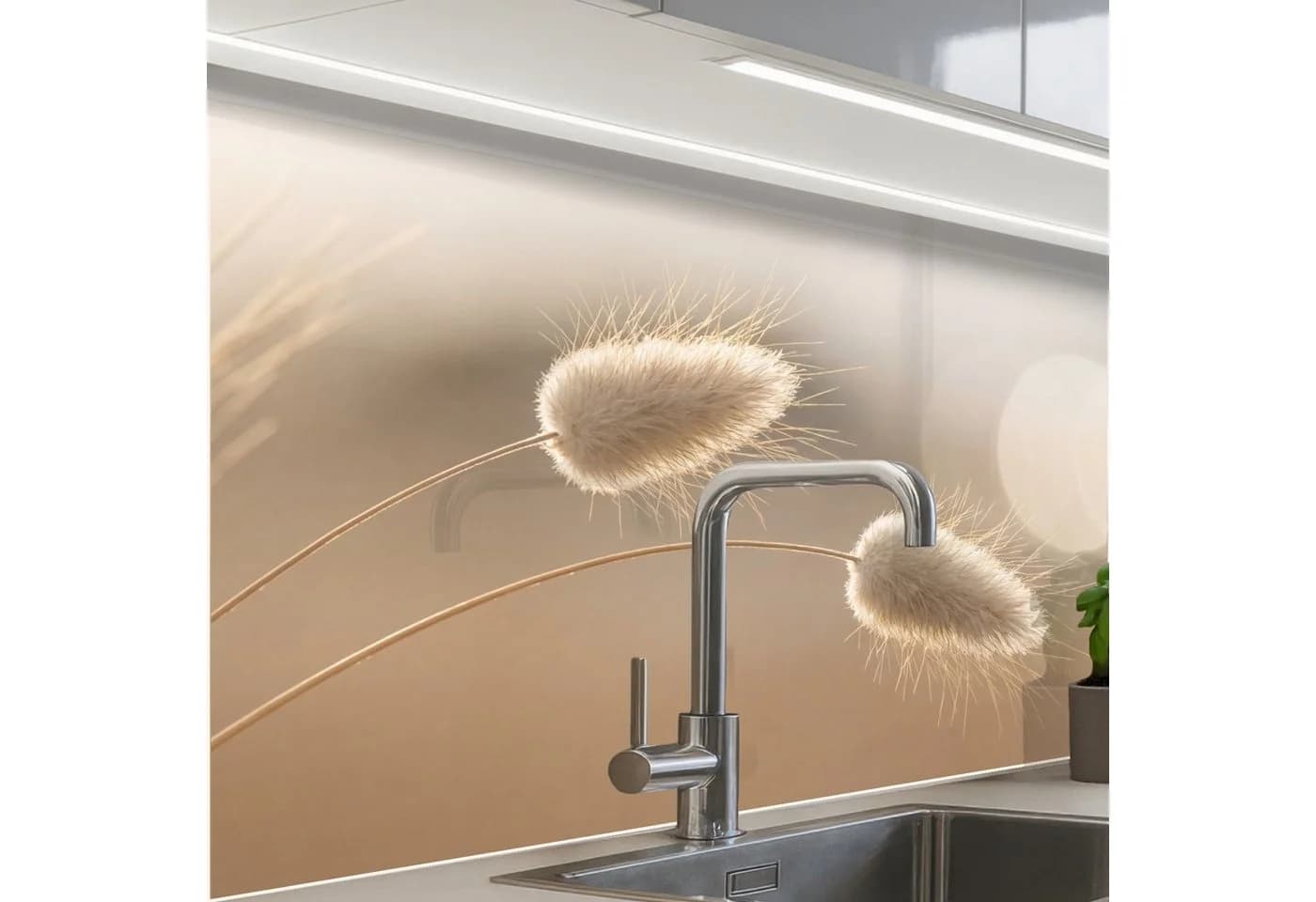 KitchenYeah Küchenrückwand Selbstklebend Dunstschwanzgras Glasoptik - Bild 2