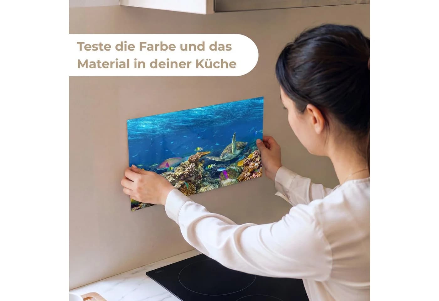 KitchenYeah Küchenrückwand Selbstklebend Unterwasserlandschaft Bunt