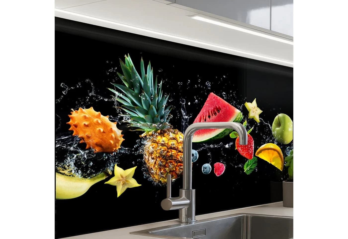 KitchenYeah Küchenrückwand Selbstklebend Obst Schwarz - Bild 2