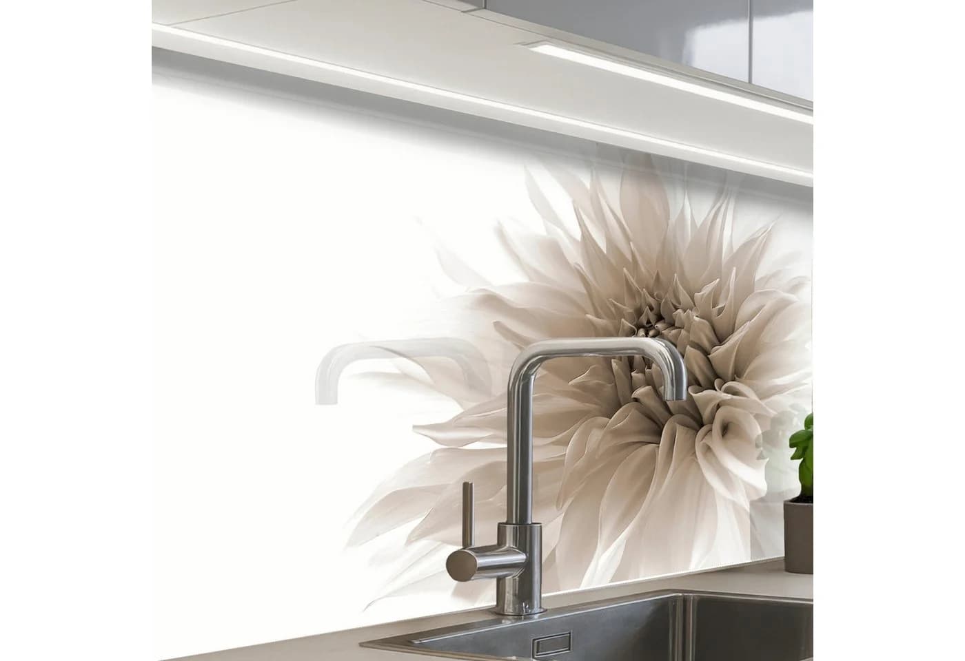 KitchenYeah Küchenrückwand Selbstklebend Blumen Weiß - Bild 2