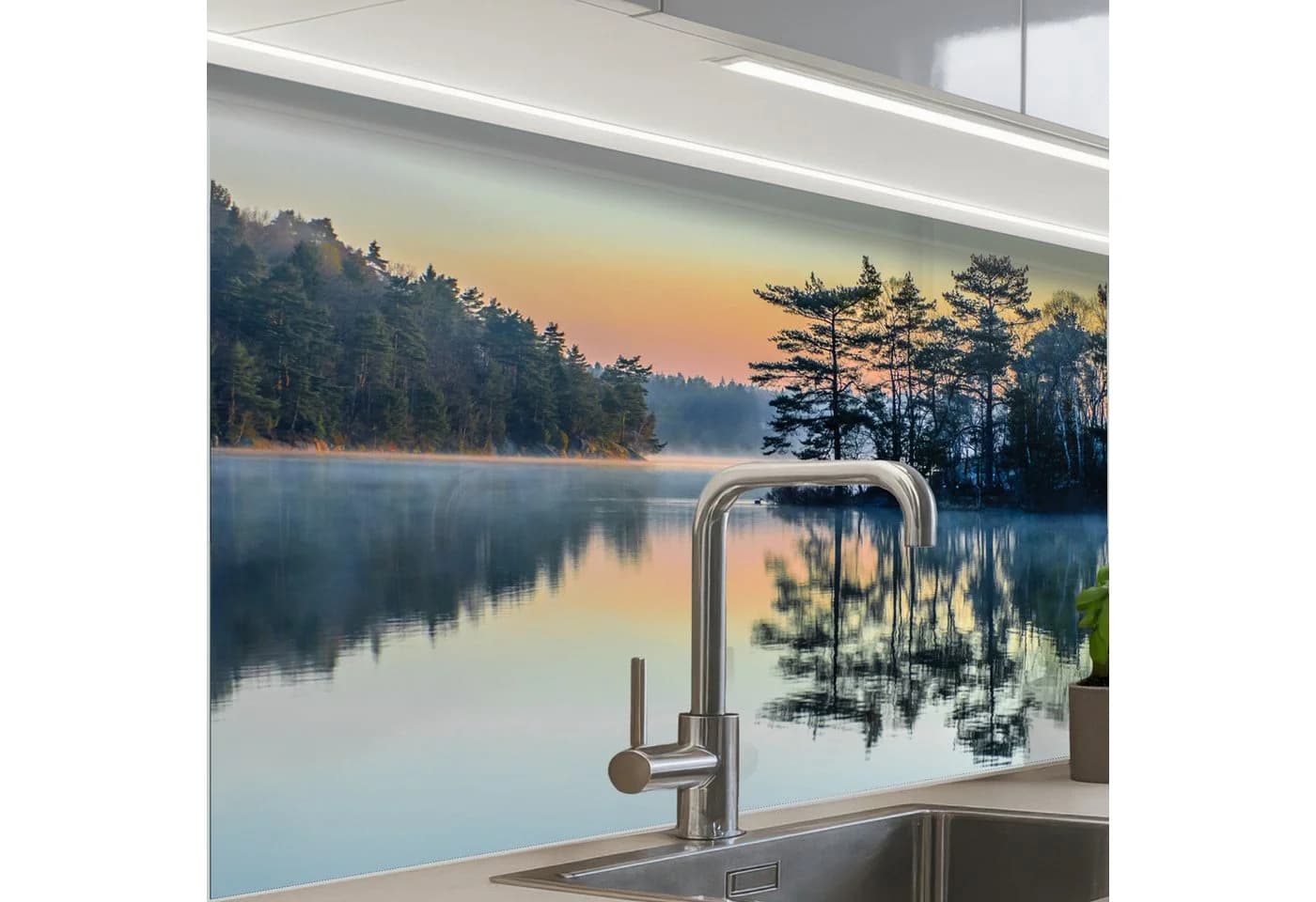 KitchenYeah Küchenrückwand Selbstklebend Glasoptik Natur-Motiv - Bild 2