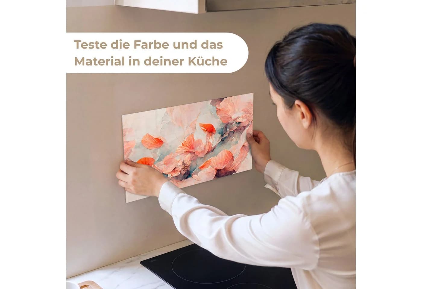 KitchenYeah Küchenrückwand Rosa Blumenmuster Selbstklebend