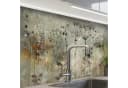 KitchenYeah Küchenrückwand Selbstklebend Blumen Grau Glasoptik Bild 2