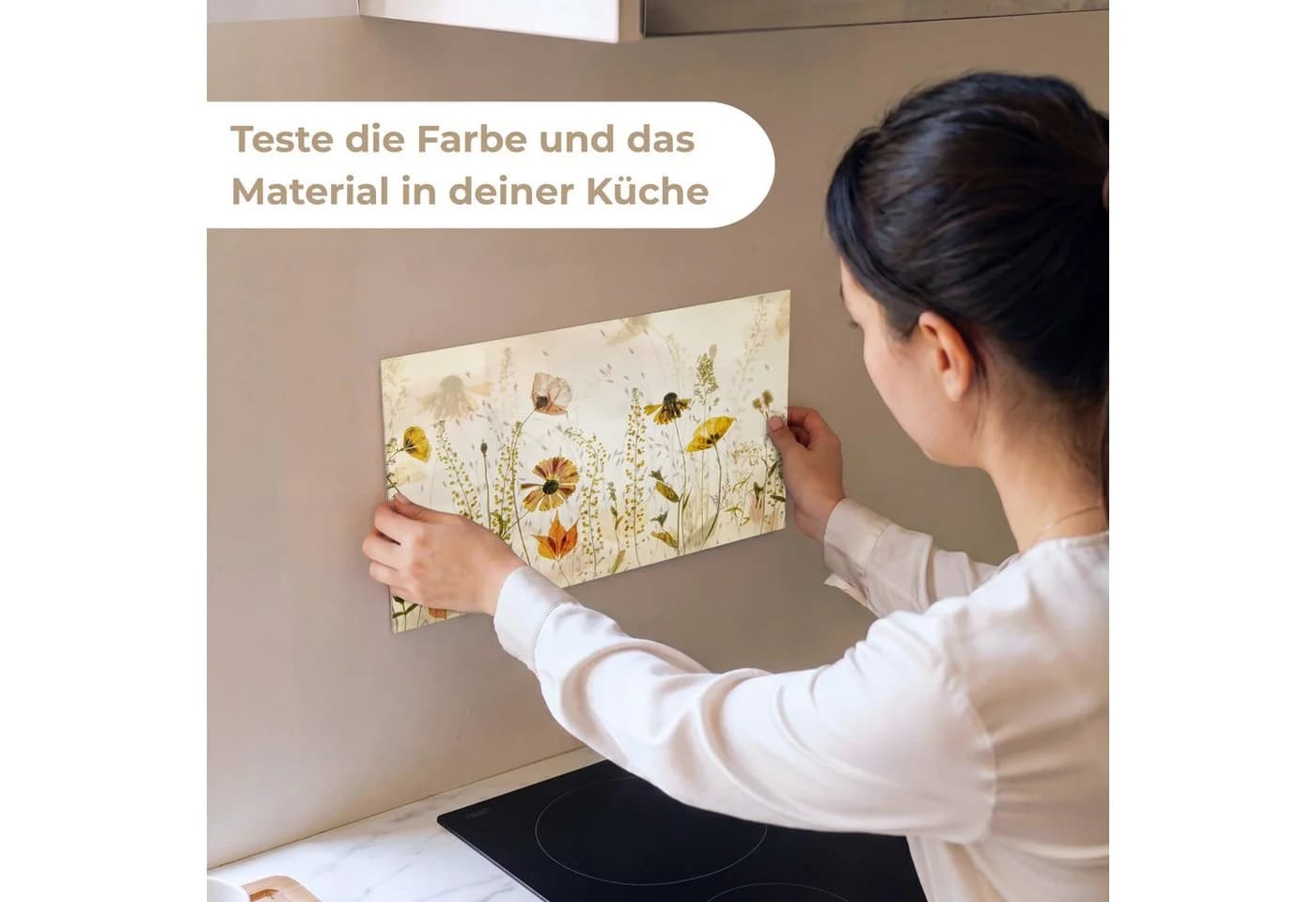KitchenYeah Selbstklebende Küchenrückwand Pflanzen-Muster