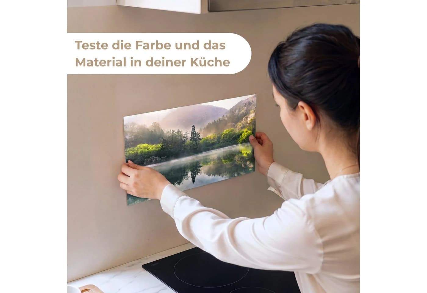 KitchenYeah Küchenrückwand Selbstklebend Natur Muster Glasoptik