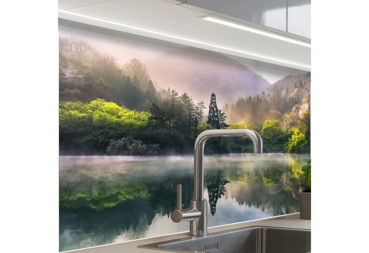 KitchenYeah Küchenrückwand Selbstklebend Natur Muster Glasoptik - Bild 2