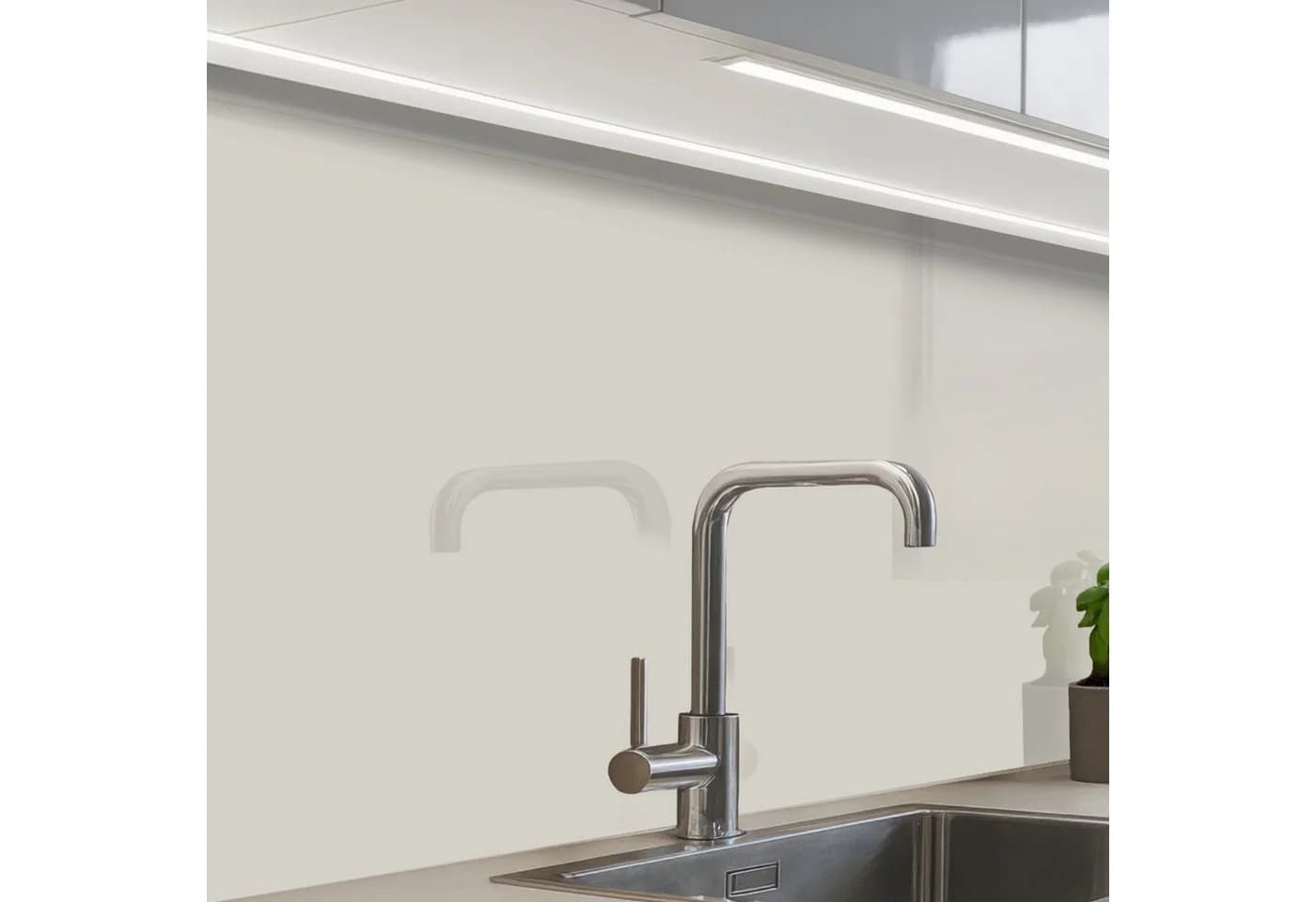 KitchenYeah Küchenrückwand Selbstklebend Grau Glasoptik - Bild 2