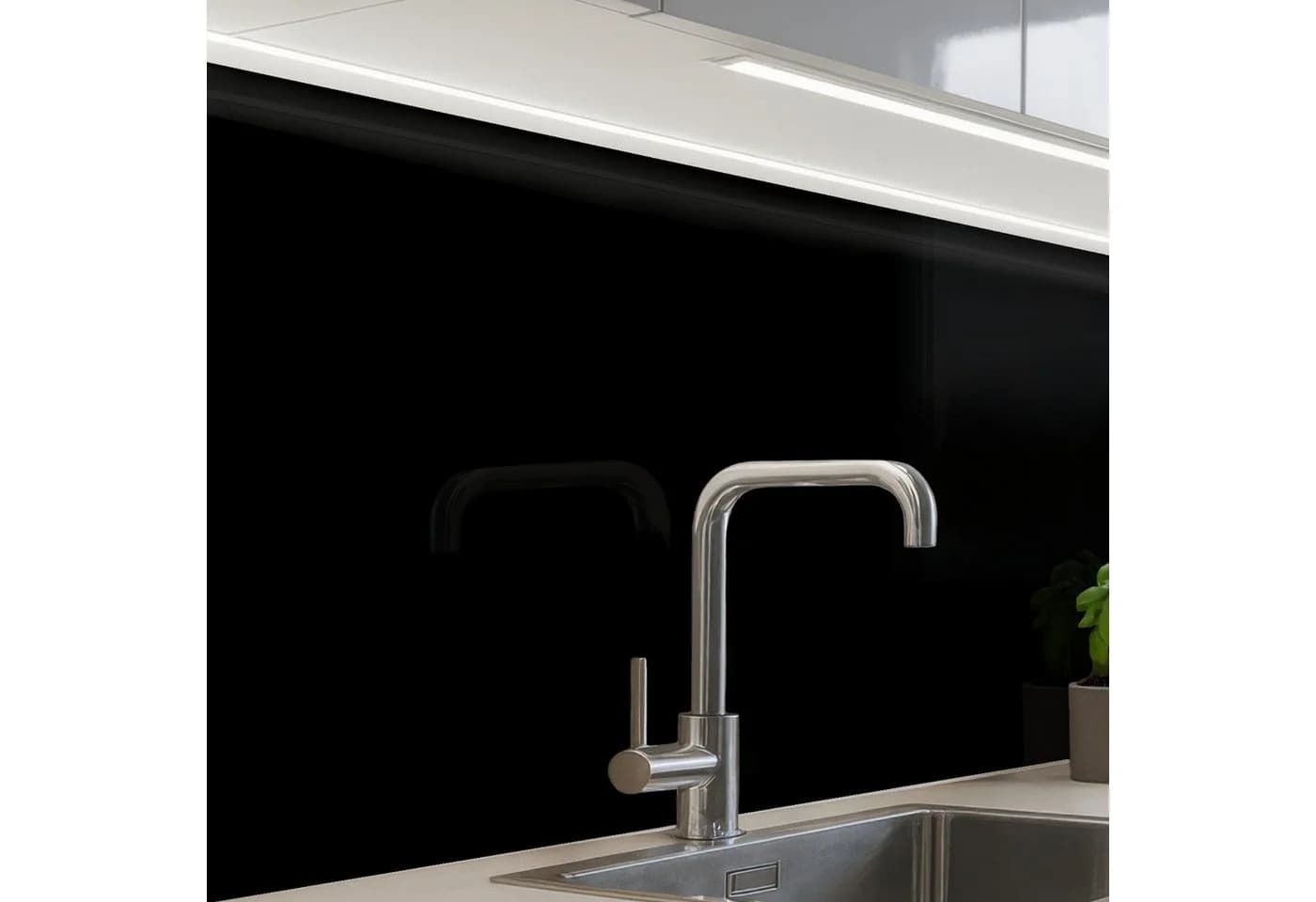 KitchenYeah Küchenrückwand Schwarz Selbstklebend Glasoptik - Bild 2
