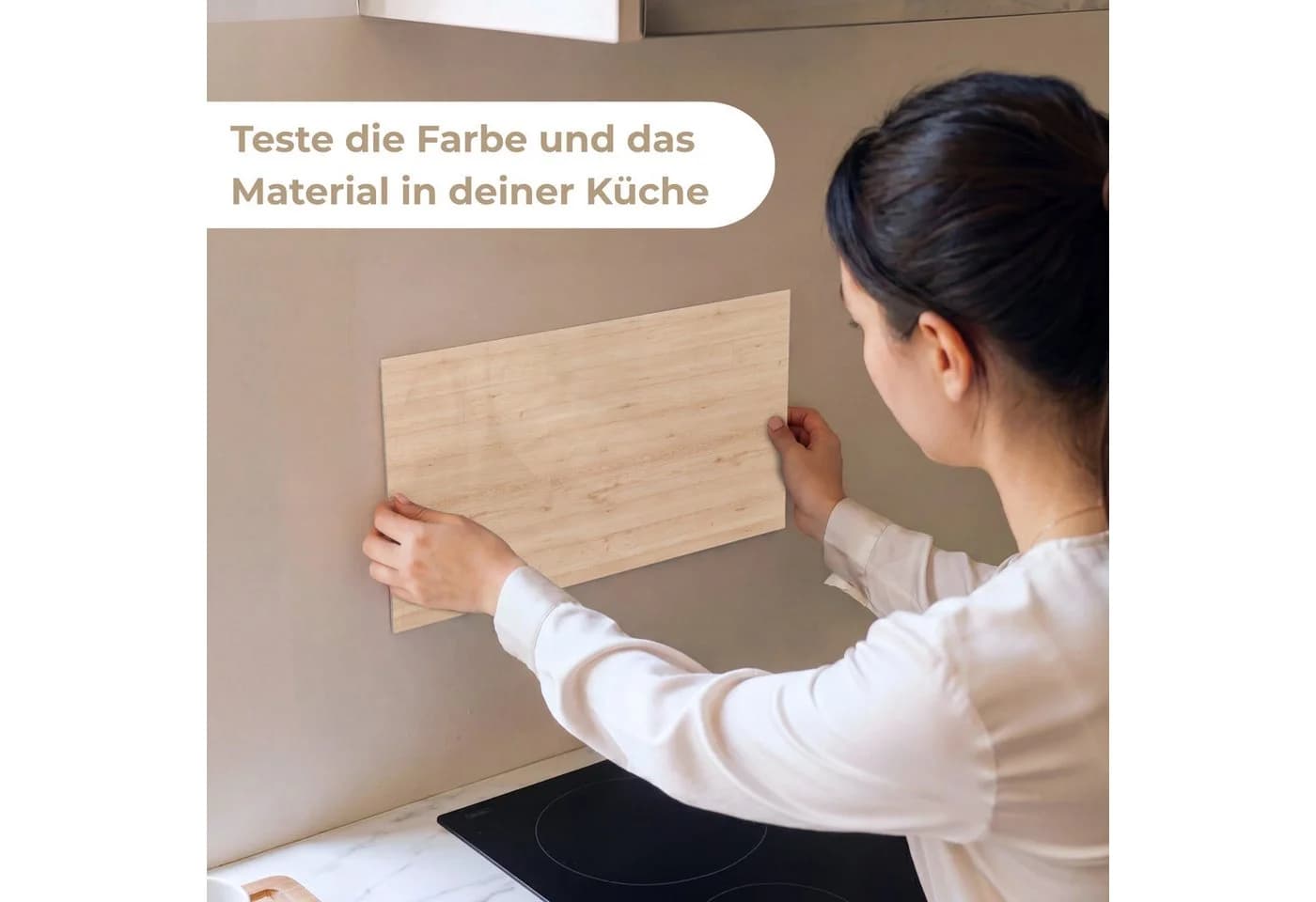 KitchenYeah Küchenrückwand Selbstklebend Holz-Muster Braun