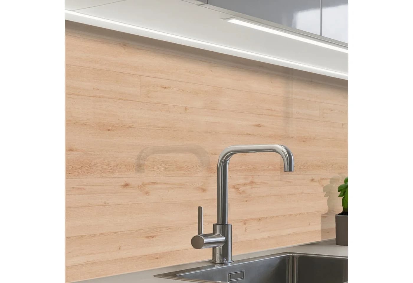 KitchenYeah Küchenrückwand Selbstklebend Holz-Muster Braun - Bild 2