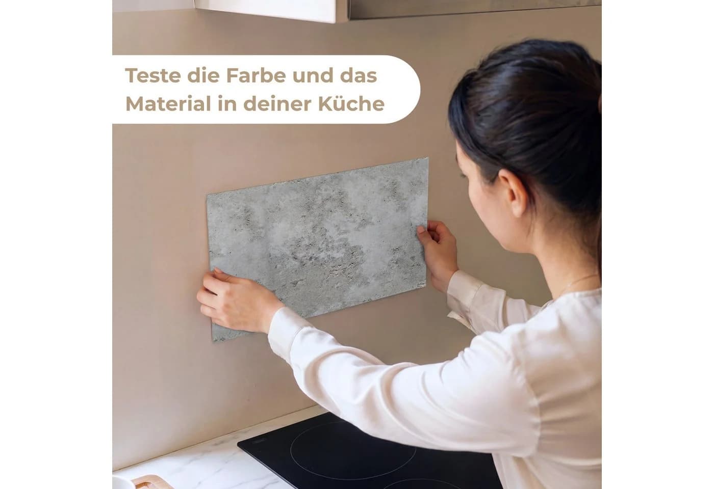 KitchenYeah Küchenrückwand selbstklebend Grau Betonoptik