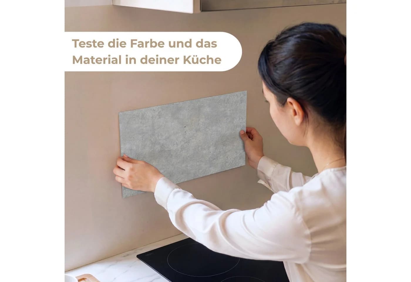 KitchenYeah Küchenrückwand Selbstklebend Beton Muster Industriell
