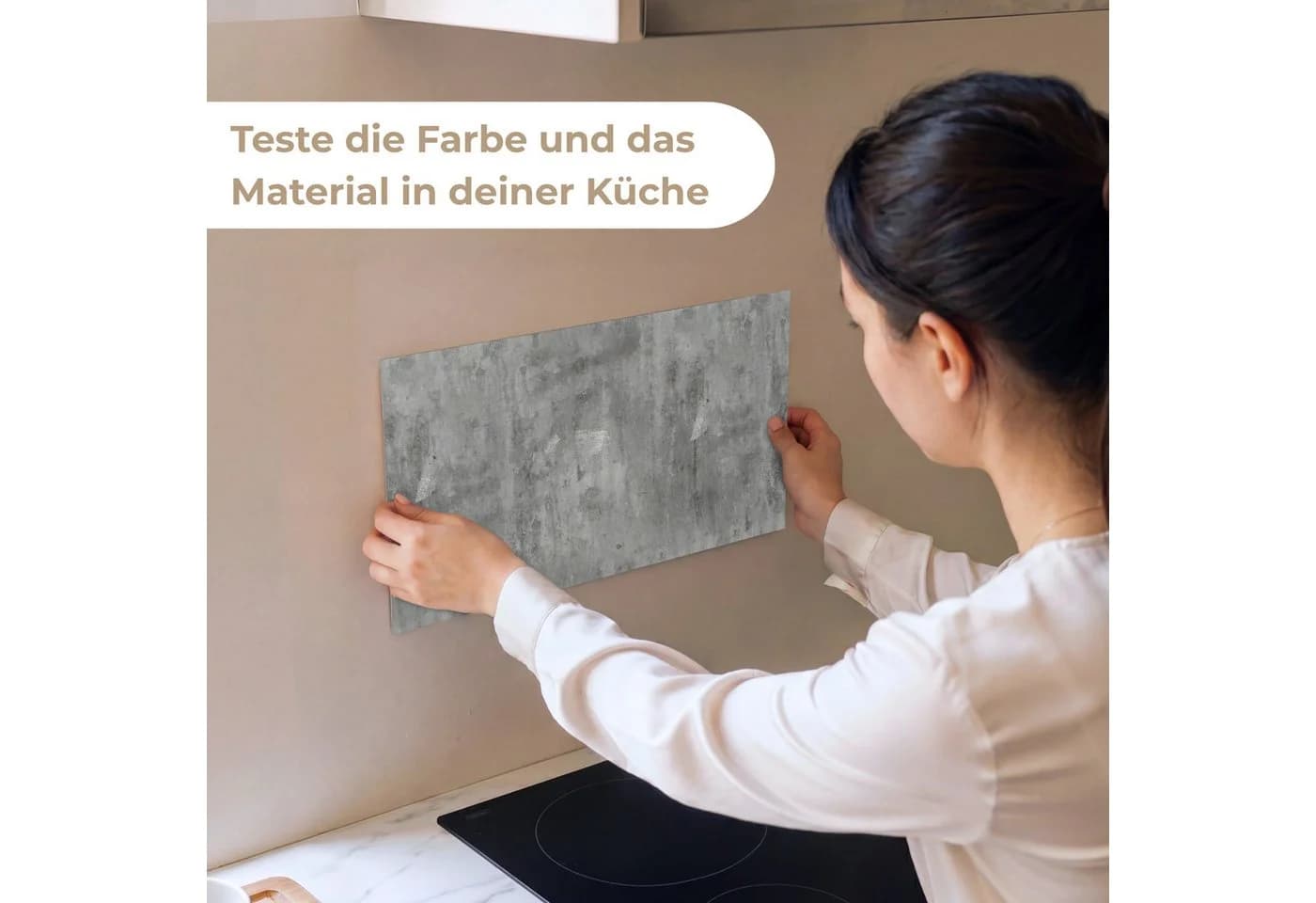 KitchenYeah Küchenrückwand Selbstklebend Rost-Beton Muster