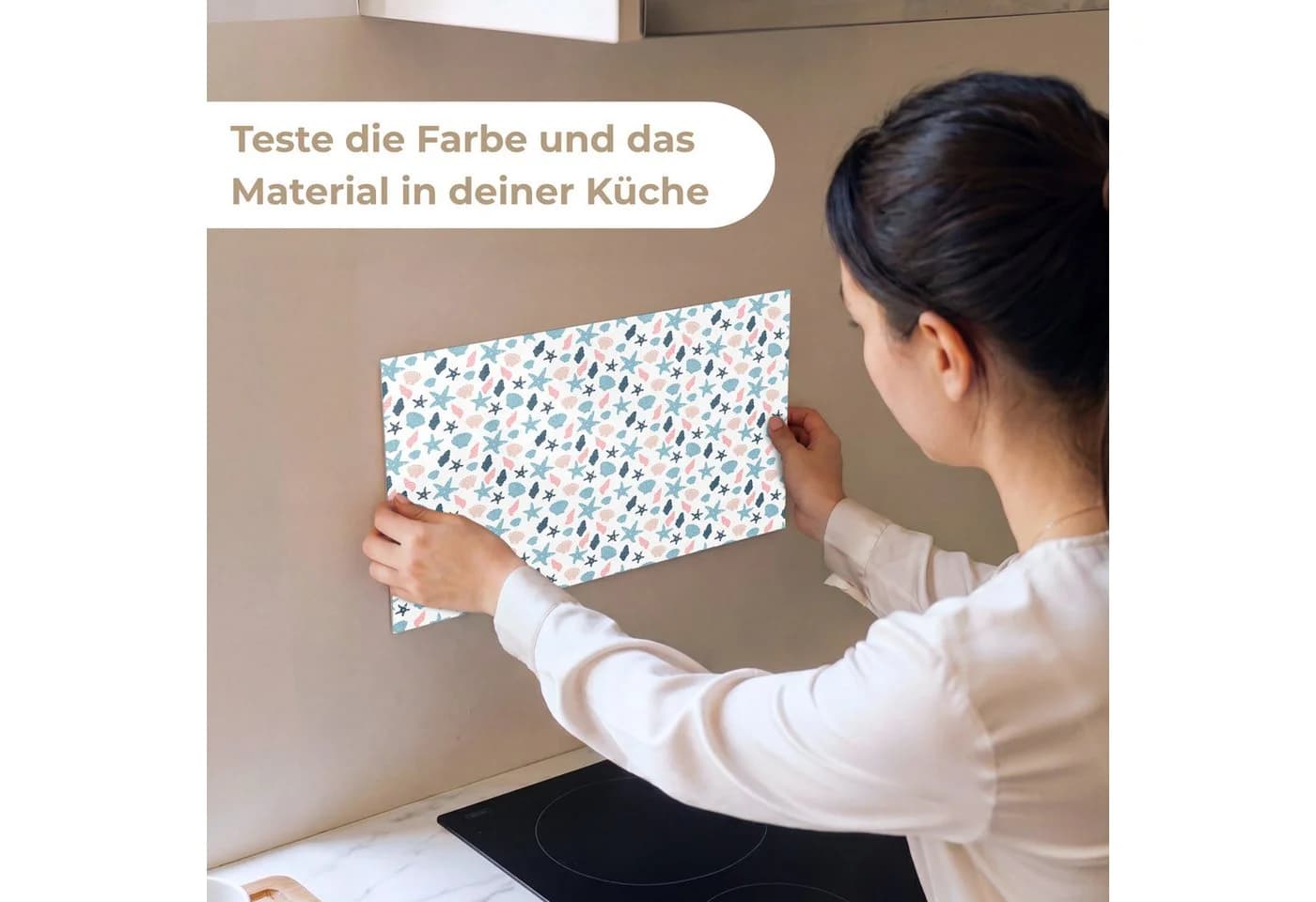 KitchenYeah Küchenrückwand Selbstklebend Ozean-Riff Muster