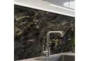 KitchenYeah Küchenrückwand Selbstklebend Schwarz Gold Marmor Glasoptik Bild 2