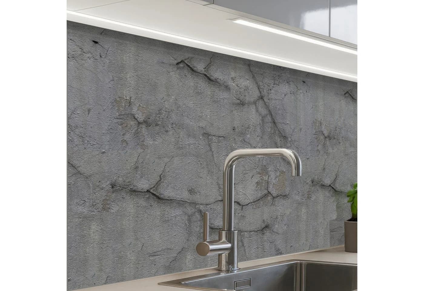 KitchenYeah Küchenrückwand selbstklebend Alt-Beton Grau-Braun - Bild 2