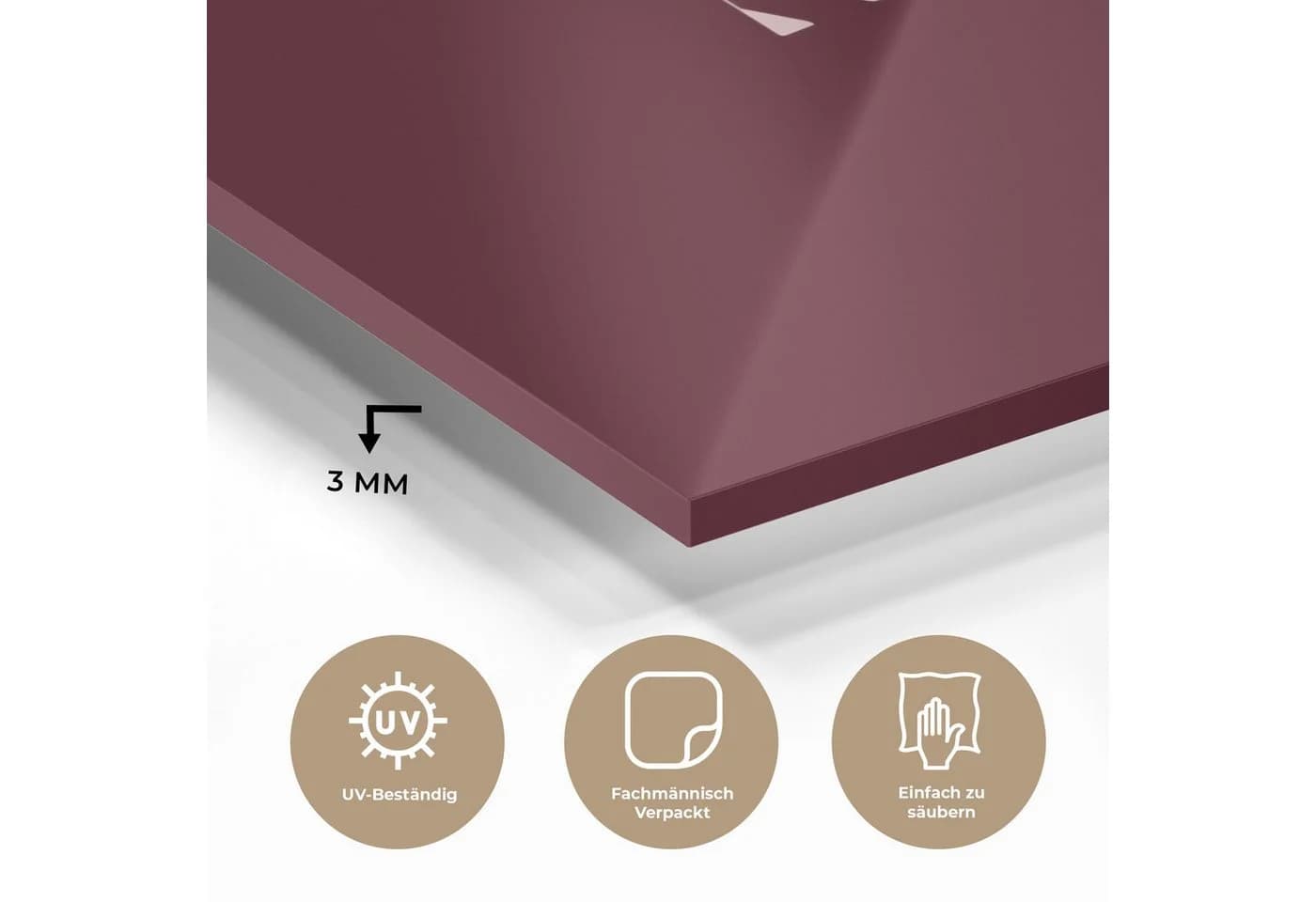 MuchoWow Acrylglasbild Nizza Rosa Rot Modern - Bild 3