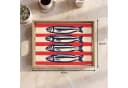 OnlyWow Tablett Rechteckig mit Henkel Sardinen Eichenholz Bild 1