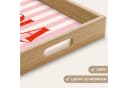 OnlyWow Eichenholz Tablett mit Henkel Zitat Streifen Rosa Rot Bild 3