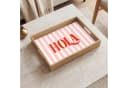 OnlyWow Eichenholz Tablett mit Henkel Zitat Streifen Rosa Rot Bild 5