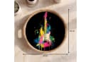 OnlyWow Tablett Rund mit Henkel Gitarre - Bunt - Eichenholz Bild 1